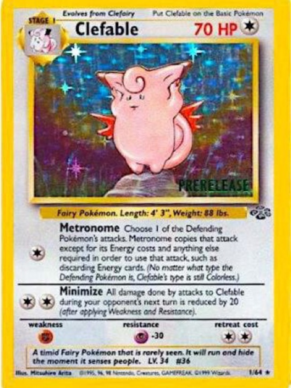 Clefable 1/64 Holo Prerelease